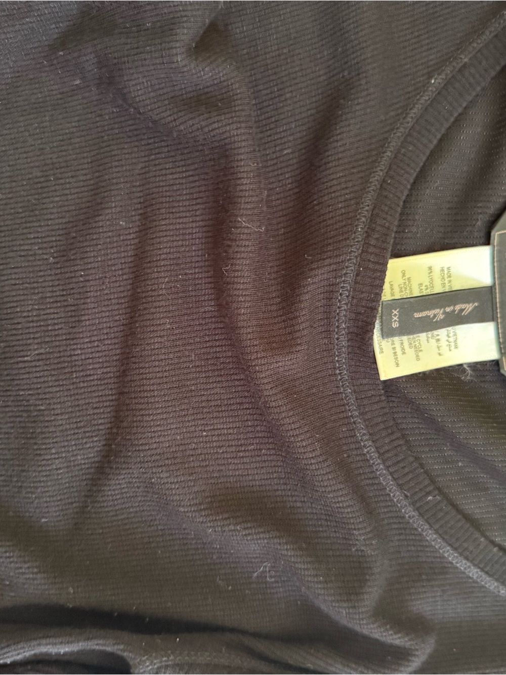 BCBGMaxAzria Black Ribbed Crewneck Sweater